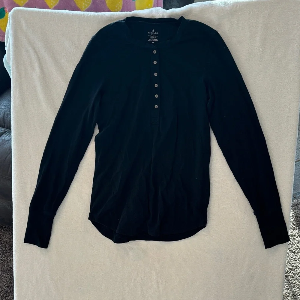 ThirdLove Charcoal Buttoned Pajama Top - Picture 1 of 5